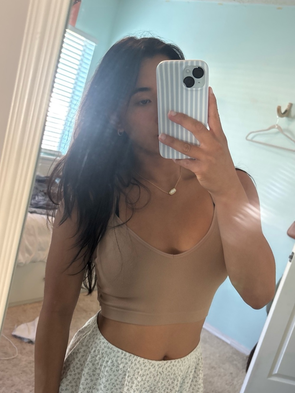Bozzolo Ribbed Strappy Bralette - Rust Brown
